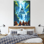 Sereniteit van de vijf monniken canvas afdruk (Insitu (Slaapkamer))