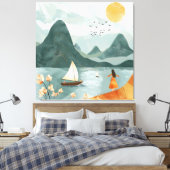 Sereniteit van het Zee Canvas Afdruk (Insitu (Slaapkamer))