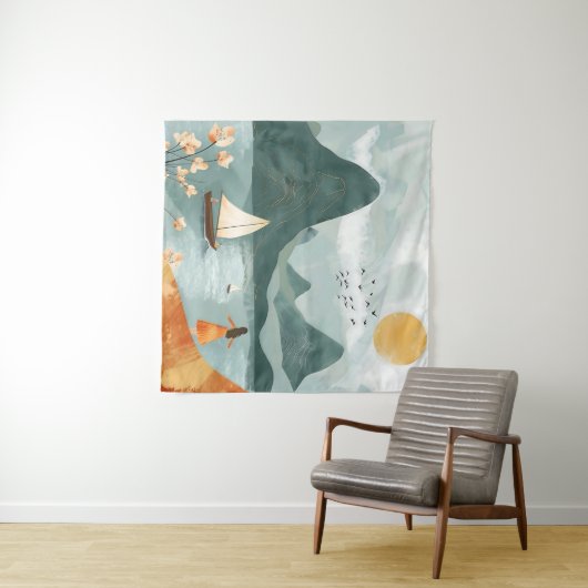 Sereniteit van het Zee Wandkleed (In Situ (horizontaal))