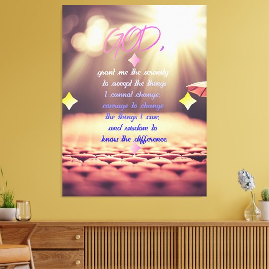Sereniteitsgebed met inspirerende Christelijke kun Canvas Afdruk (Insitu (Woonkamer))