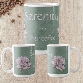 Serenity After Coffee Echeveria Cottagecore Koffiemok
