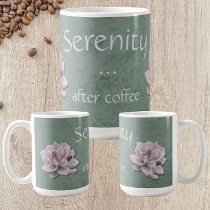 Serenity After Coffee Echeveria Cottagecore Koffiemok