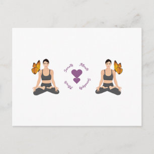 Serenity Attract Serendipity Yoga Butterfly Love Briefkaart