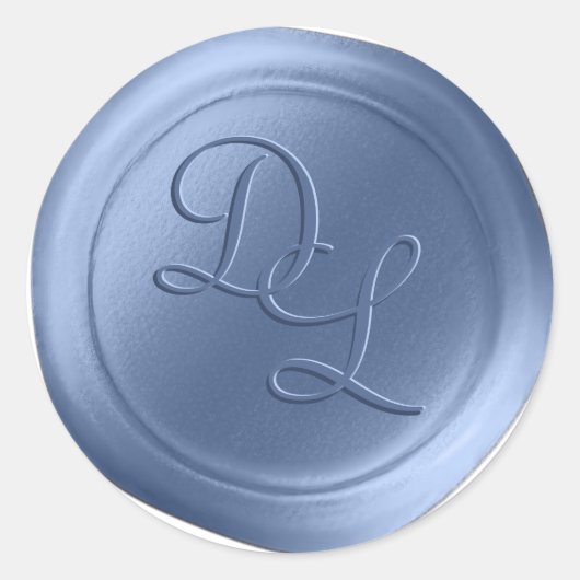 Serenity Blue 2 Letter Monogram Wax Seal Stickers (Voorkant)