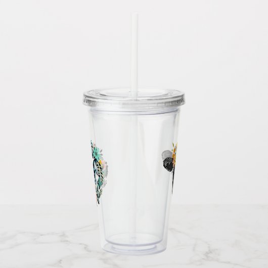 Serenity Blue Boerderijen Acryltumbler Acryl Drinkbeker (Rechts)