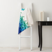 Serenity Blue Petal Sherpa Throw (In situ)