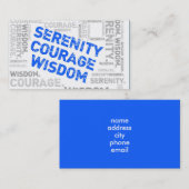 Serenity Courage Wisdom Word Collage Visitekaartje (Voorkant / Achterkant)