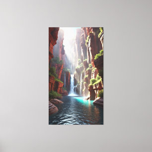Serenity Falls: Majestueuze Kloofontsnapping Canvas Afdruk