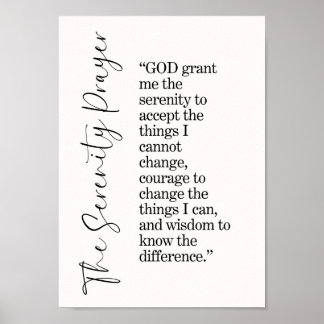 Serenity gebed Alcoholics Anonymous kunstprint Poster