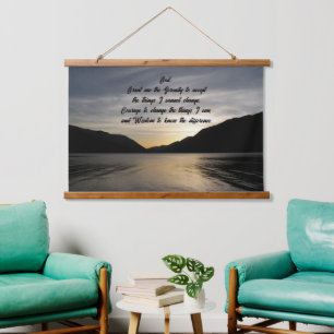 Serenity Gebed Meer Zonsondergang Silhouet Foto Hangend Wandkleed