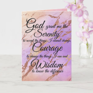 Serenity Gebed over roze, goud, roos goud terug Ca Kaart