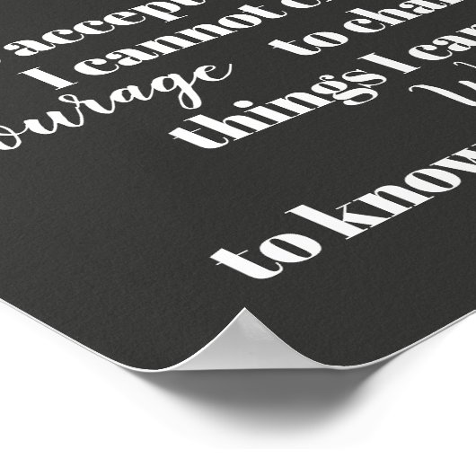 Serenity gebed poster bold grayk, white quote (Hoek)