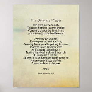 Serenity Gebed Quote Vintage Stijl Poster