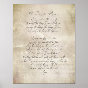 Serenity Gebed Quote Vintage Stijl Vervallen Poster