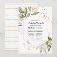 Serenity Green Geometric Virtual Baby shower