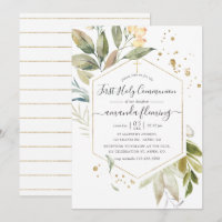 Serenity Greenery Geometric First Heilige Communie