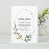 Serenity Greenery Geometric Virtual Shower Kaart (Staand voorkant)