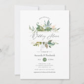Serenity Greenery Geometric Wedding Shower Kaart (Voorkant)