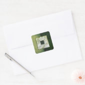 Serenity - Groen Abstract Kunst Poster Vierkante Sticker (Envelop)