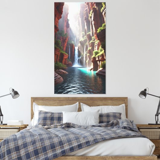 Serenity Herfsten: Majestic Canyon Escape Canvas Afdruk (Insitu (Slaapkamer))