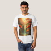 Serenity Herfsten: rustige waterval in een vredige T-shirt (Voorkant volledig)