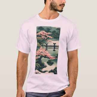 Serenity in Bloom: Japanse Tuin T-shirt