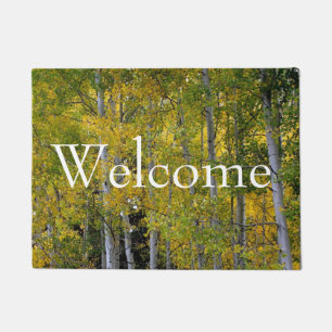 Serenity in Gold en Green Aspen Deurmat