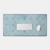 Serenity in Ice Blue Florals Bureaumat (Keyboard & Muis)