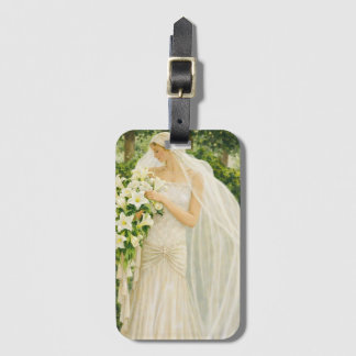 Serenity in Ivory: A Bride in a Garden Reverie Bagagelabel