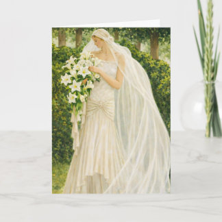 Serenity in Ivory: A Bride in a Garden Reverie Kaart