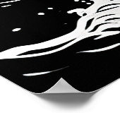 Serenity in Monochrome: Ocean Waves Linocut Poster (Hoek)