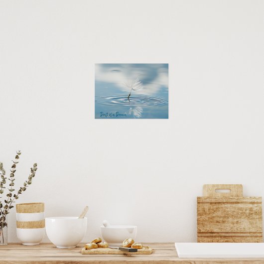 Serenity in Motion: drijvende paardenbloem zaad Poster (Keuken)