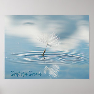 Serenity in Motion: drijvende paardenbloem zaad Poster