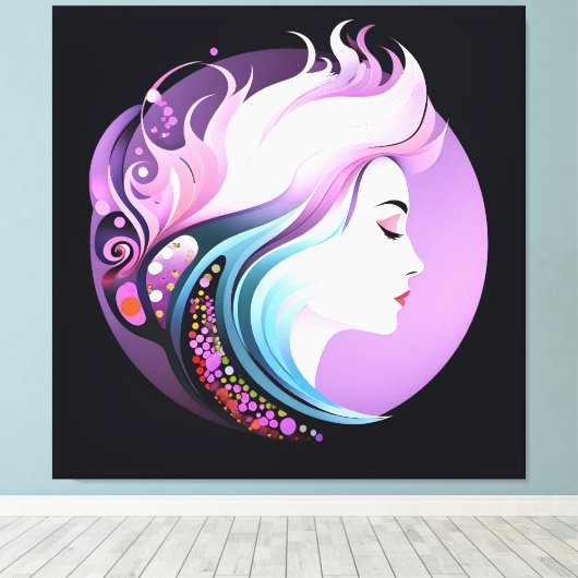 "Serenity in Style" Schoonheid voor vrouwen Canvas Afdruk (Insitu (Houten vloer))