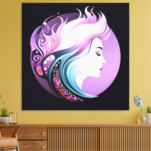 "Serenity in Style" Schoonheid voor vrouwen Canvas Afdruk (Insitu (Woonkamer))