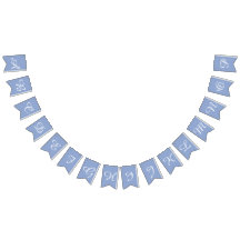 Serenity Light Blue & White Script Letters Aangepa