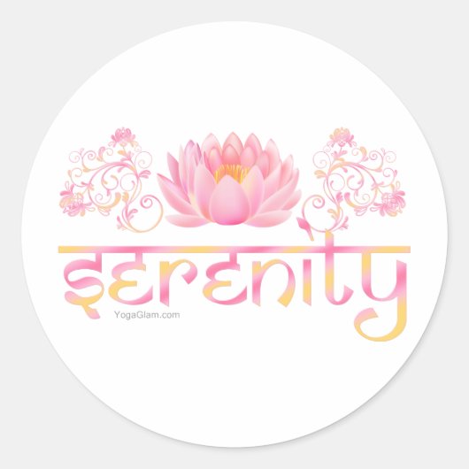 Serenity lotus ronde sticker (Voorkant)