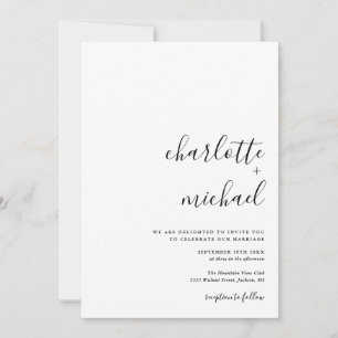SERENITY Modern Minimalist Script Weddenschap Kaart