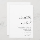 SERENITY Modern Minimalistisch Script Bruiloft Kaart (Voorkant / Achterkant)