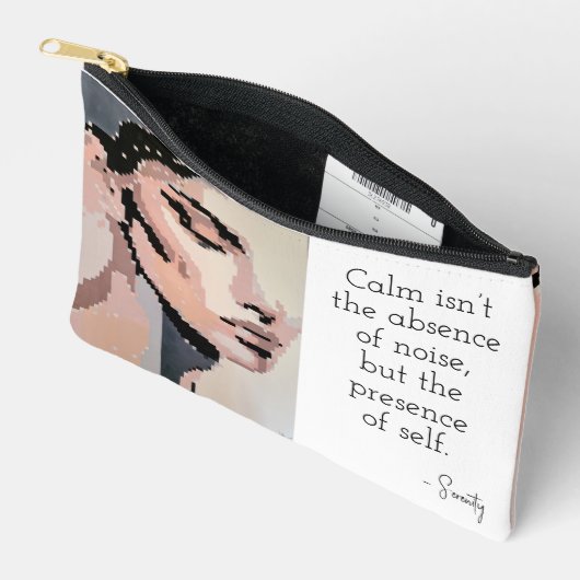 Serenity Modern Neutral Pixel Art Portrait Etui (Open)