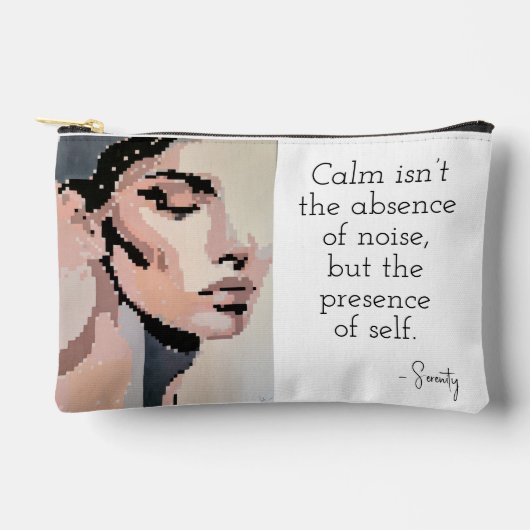 Serenity Modern Neutral Pixel Art Portrait Etui (Voorkant)