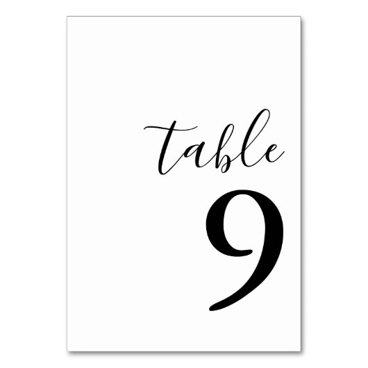 SERENITY Moderne Minimalist Simple Table Number Kaart (Achterkant)