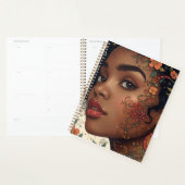 Serenity Noir Floral Afrocentric Notepad (Devant avec enveloppe)