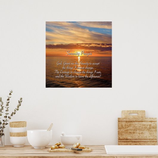 Serenity Payer - Ocean Sunset. Poster (Keuken)