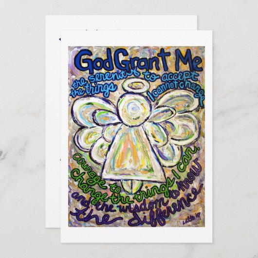 Serenity Prayer Angel Art Invitation ou Invitation (Devant / Derrière)