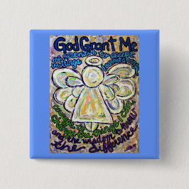 Serenity Prayer Angel Art Painting Pin Vierkante Button 5,1 Cm