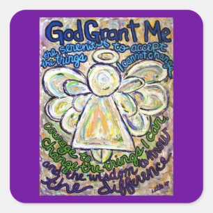 Serenity Prayer Angel Art Painting Stickers
