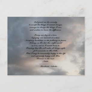 Serenity Prayer bewolkte lucht briefkaart