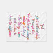 Serenity Prayer Blanket Fleece Deken (Voorkant (Horizontaal))