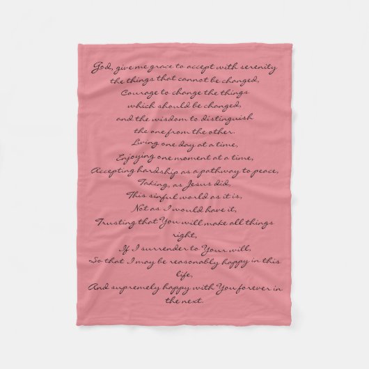 Serenity Prayer Blanket Fleece Deken (Voorkant)